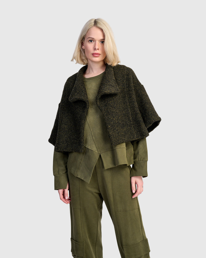 Urban Capulet Crop Jacket, Khaki