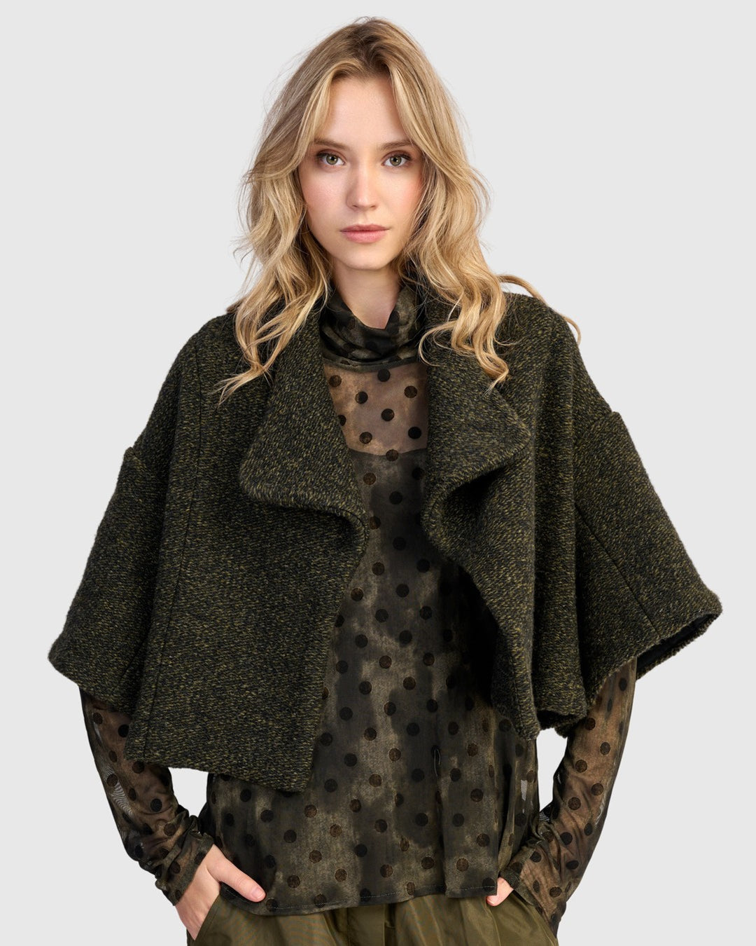 Urban Capulet Crop Jacket, Khaki