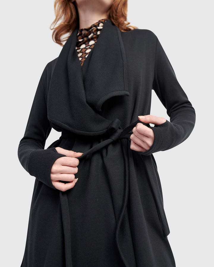 Urban Cloud Wrap Cardigan, Black