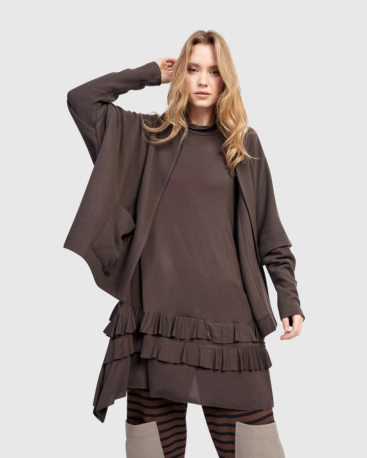 Urban Softie Ruffle Tunic, Mocha