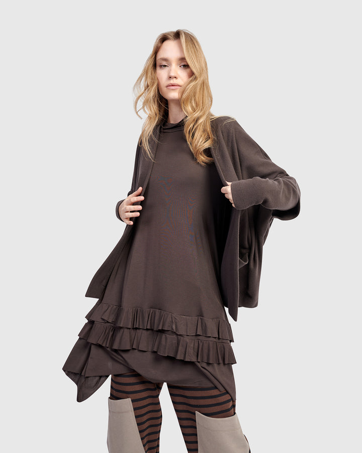 Urban Softie Ruffle Tunic, Mocha