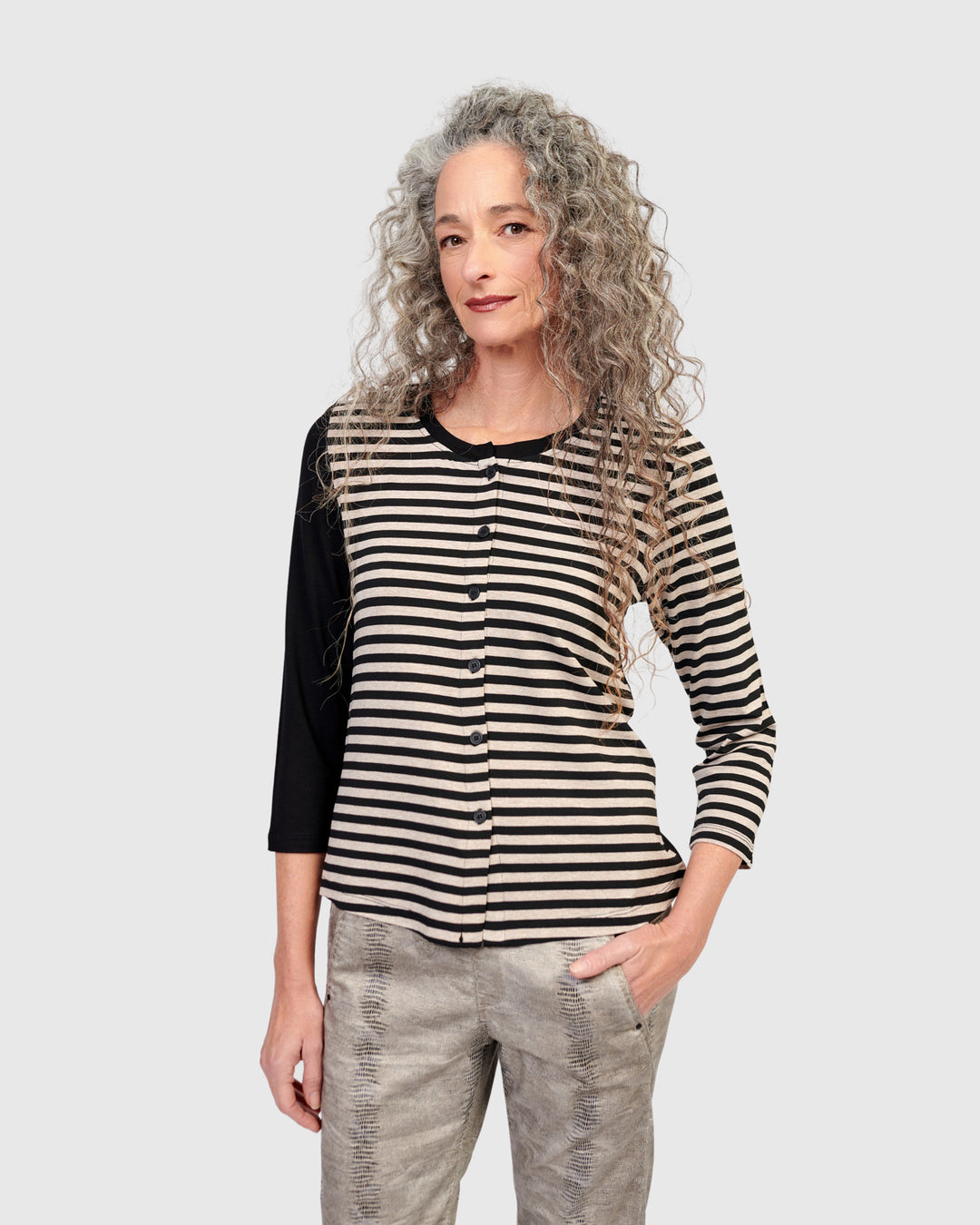 Urban Vancouver Crew Cardigan, Stripes