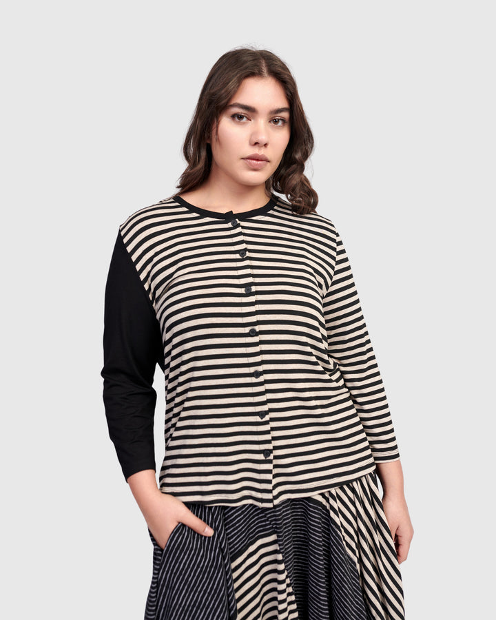 Urban Vancouver Crew Cardigan, Stripes