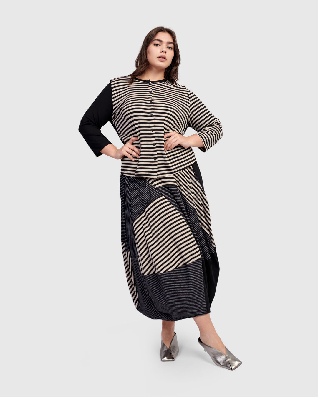 Urban Johannesburg Cocoon Skirt, Stripes