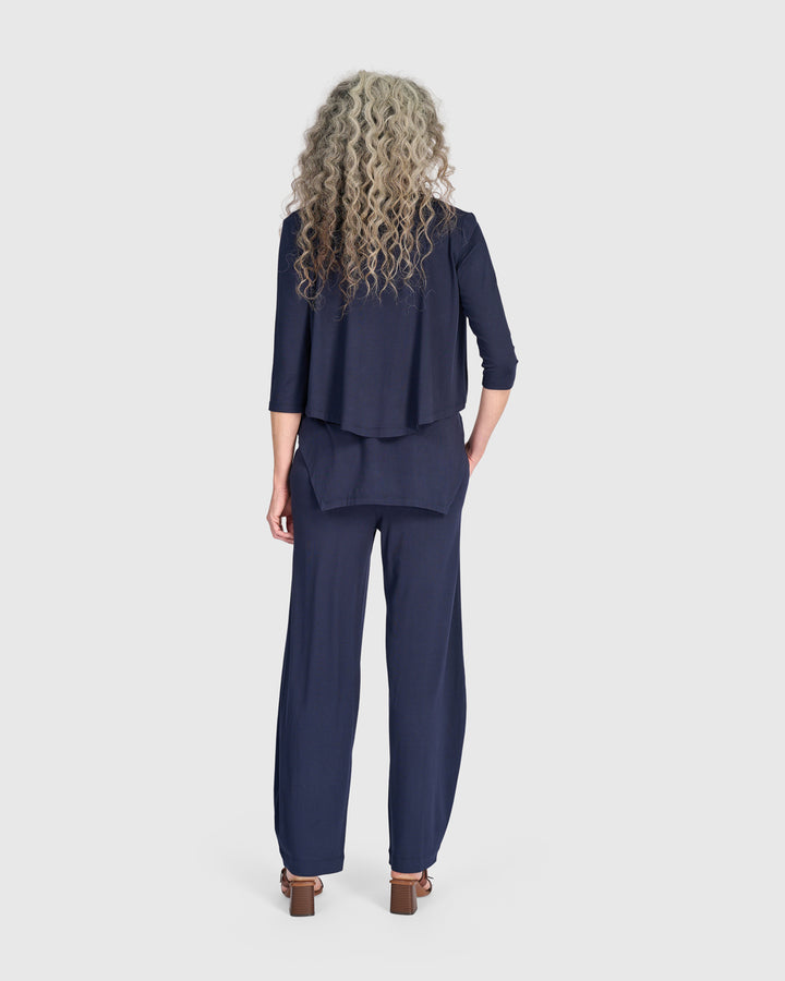Essential Crop Cardigan, Navy