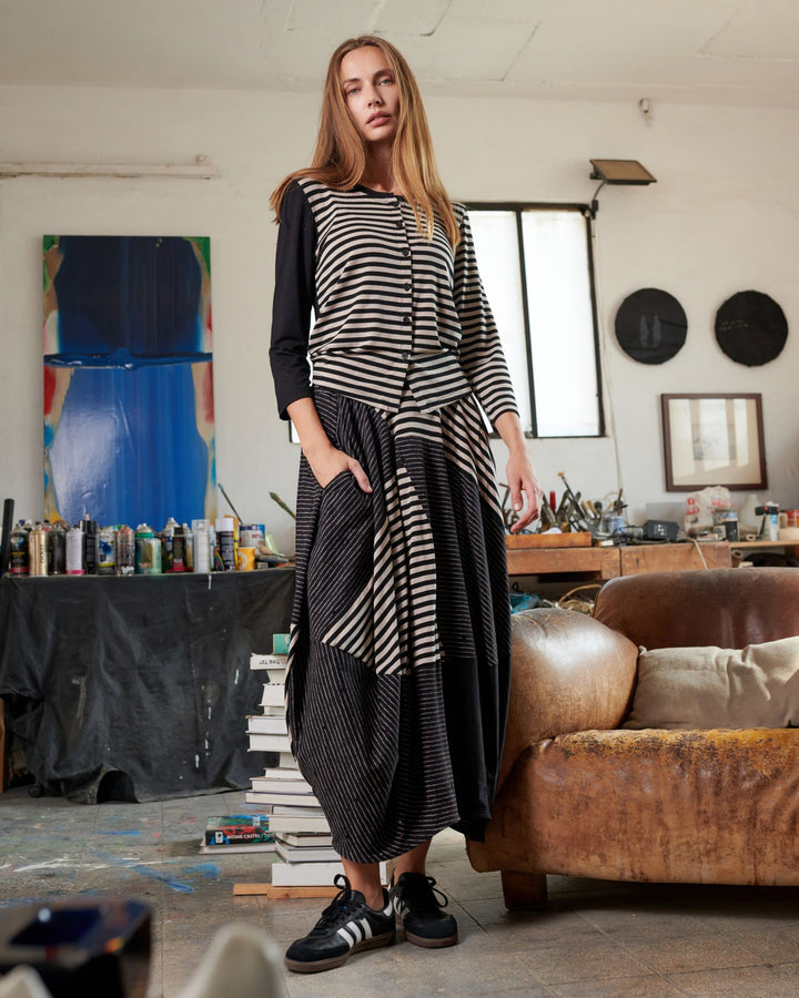 Urban Johannesburg Cocoon Skirt, Stripes