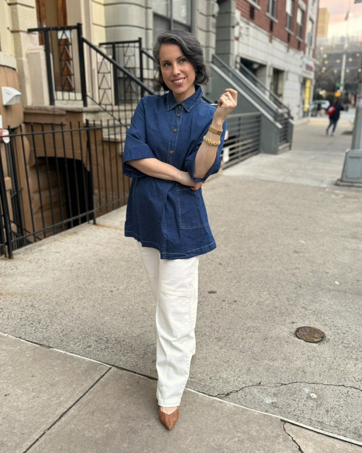 Myles Popover Shirt, Denim