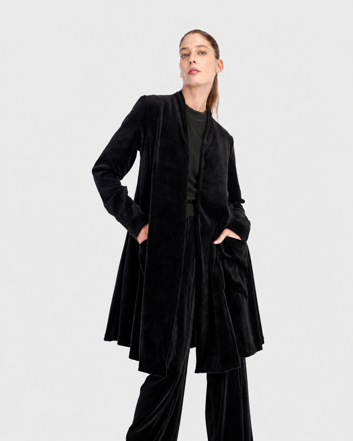 Everyday Velvet Cardi Jacket, Black