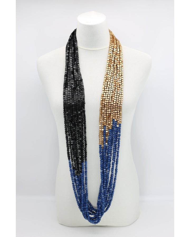 Next Pashmina Necklace, Blue/Black/Gold