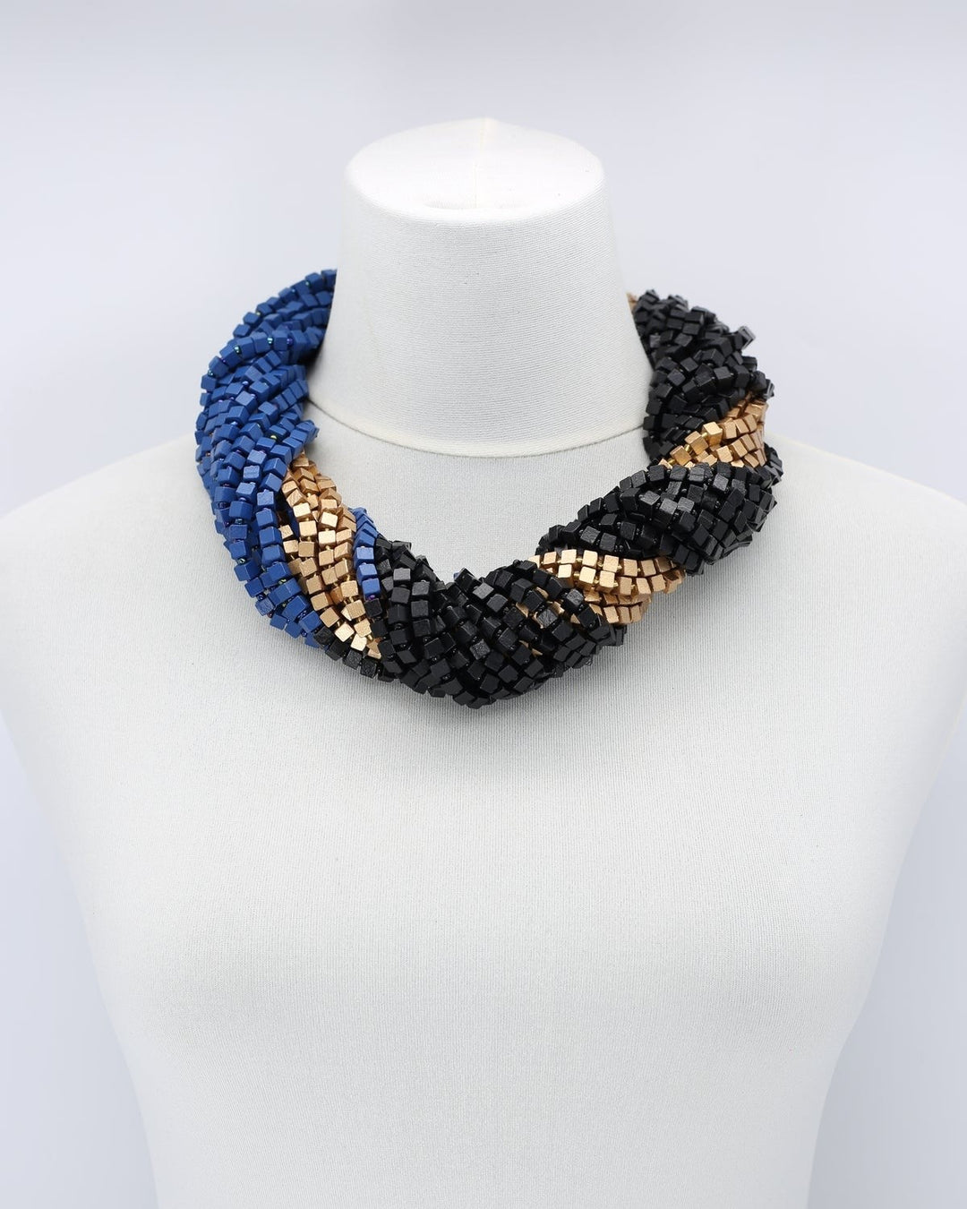 Next Pashmina Necklace, Blue/Black/Gold