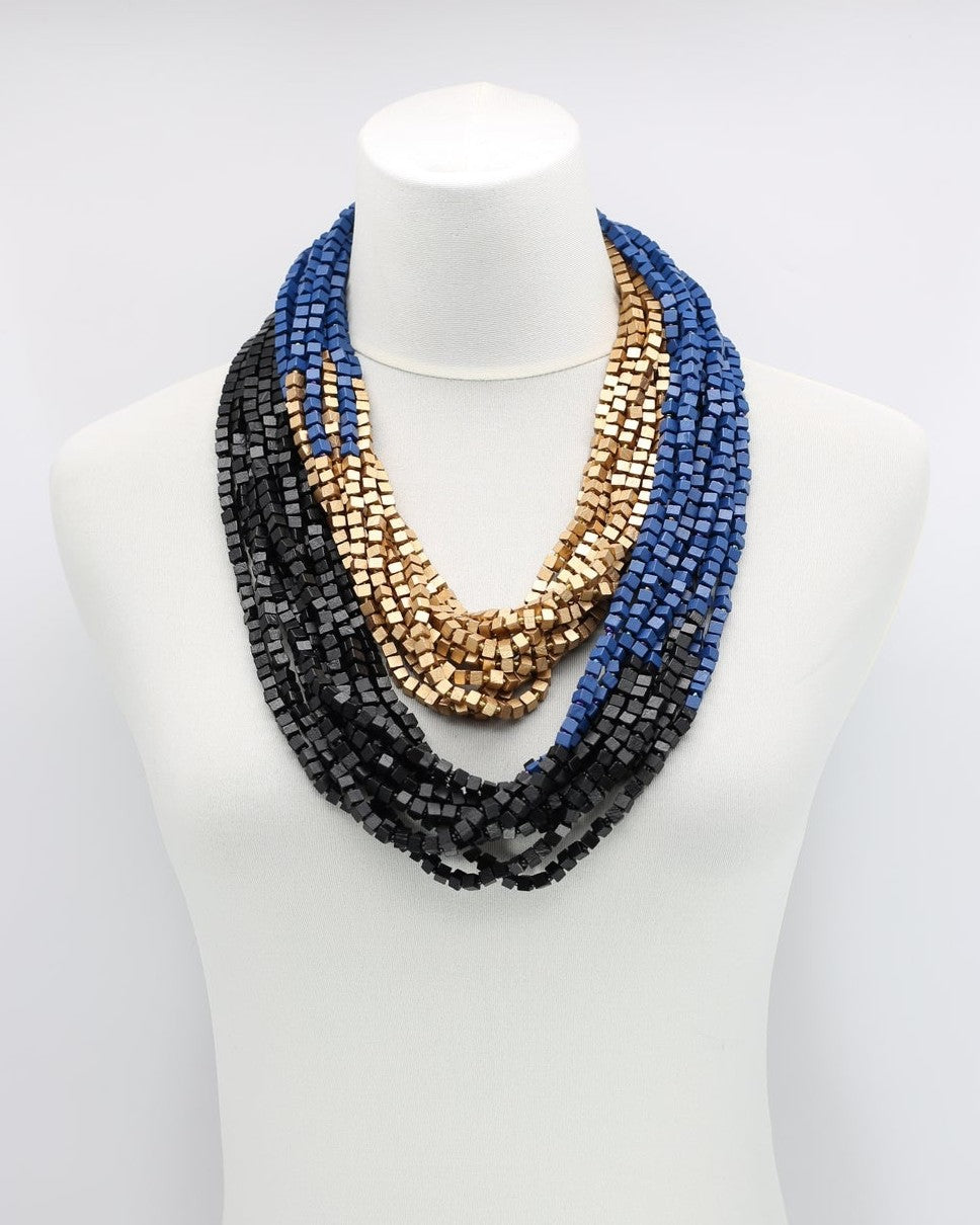 Next Pashmina Necklace, Blue/Black/Gold