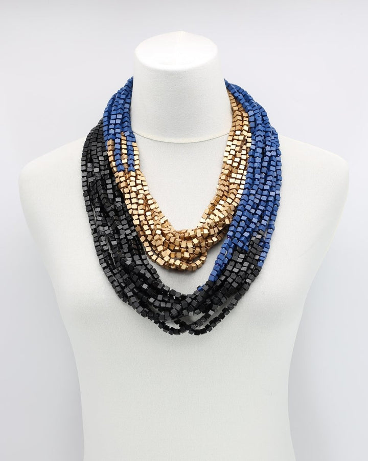 Next Pashmina Necklace, Blue/Black/Gold