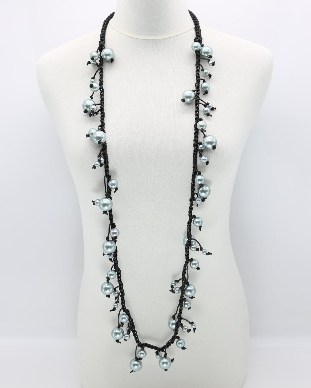 Long Bubbles Necklace, Grey Metallic