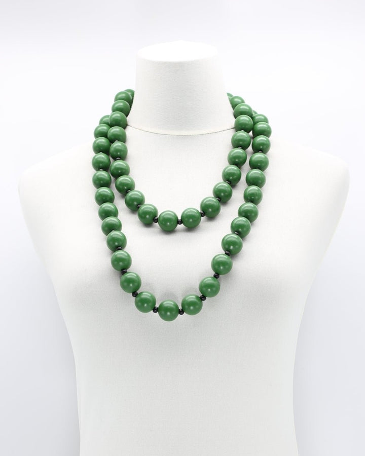 Round Beads Strand Necklace, Green