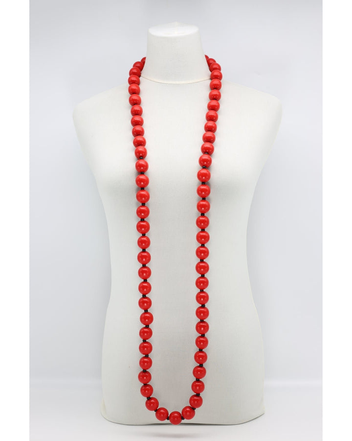 Round Beads Strand Necklace, Orange