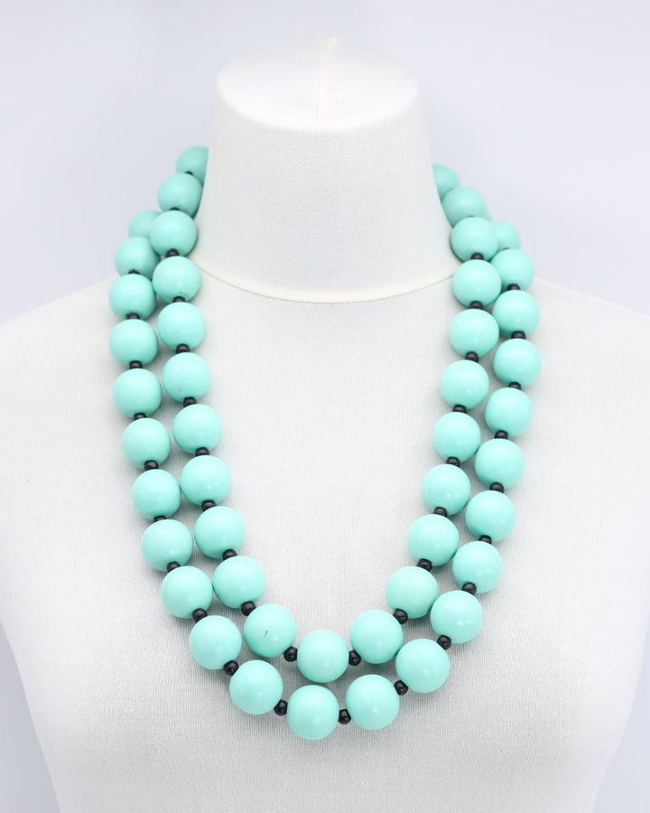 Round Beads Necklace, Turquoise