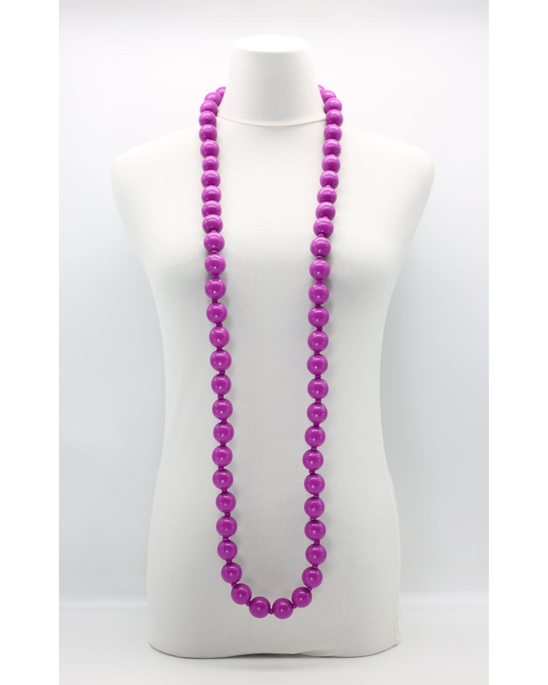 Round Beads Strand Necklace, Magenta