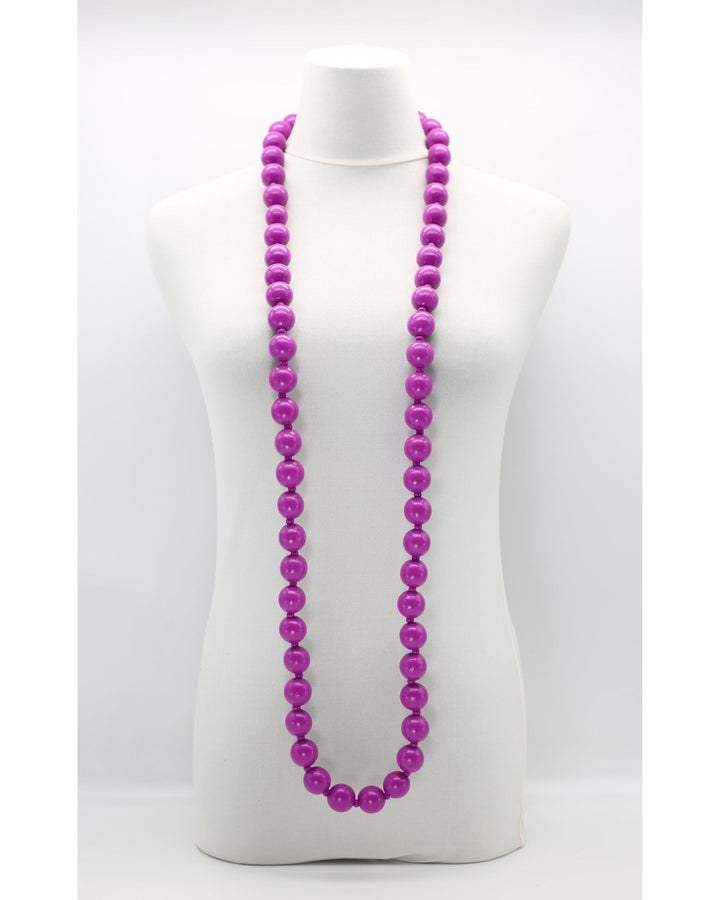 Round Beads Strand Necklace, Magenta