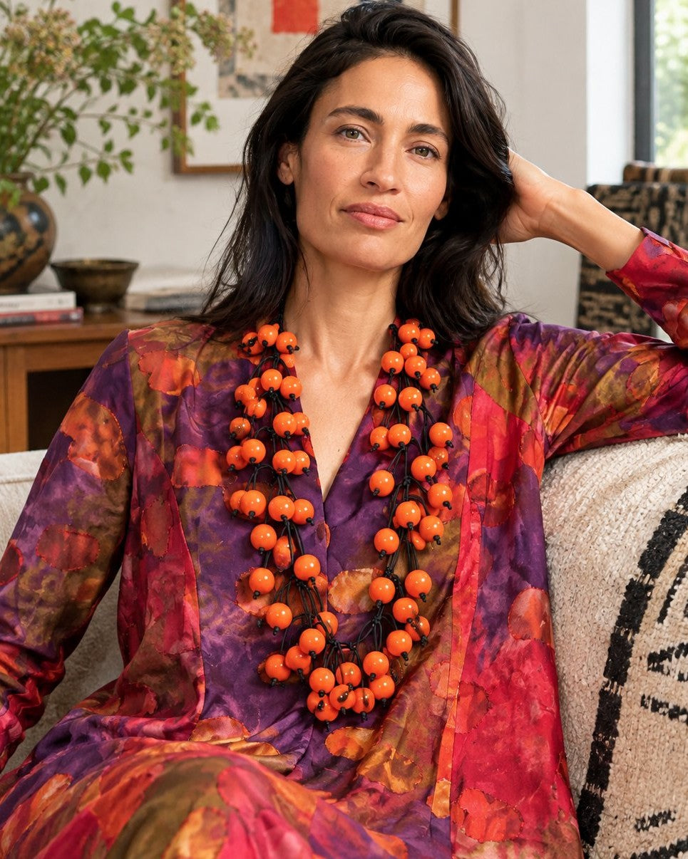 Berry Tree Necklace, Orange