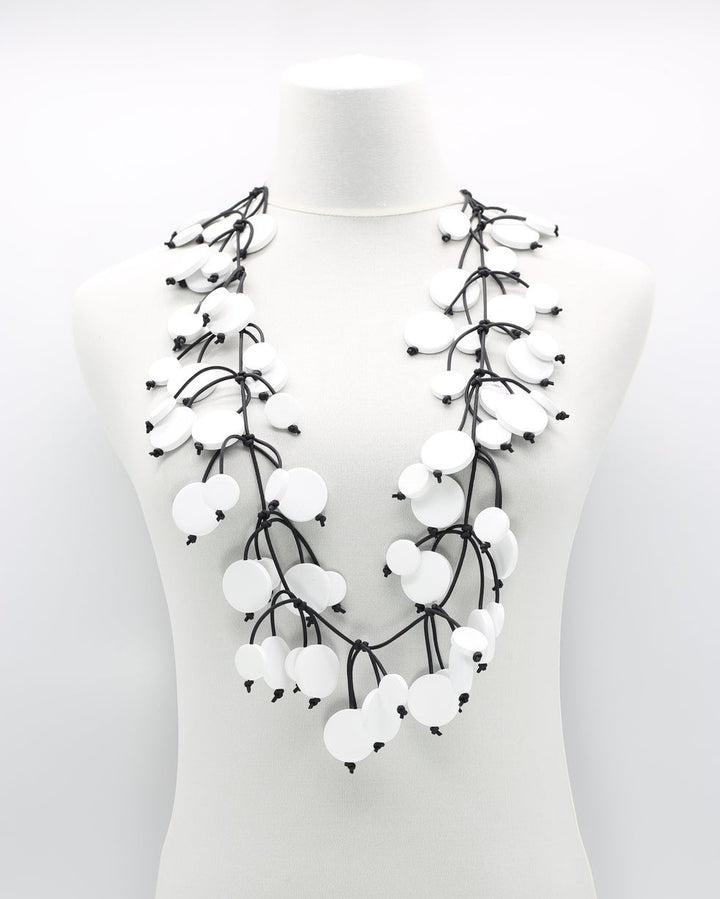 Branches Coin Necklace, White