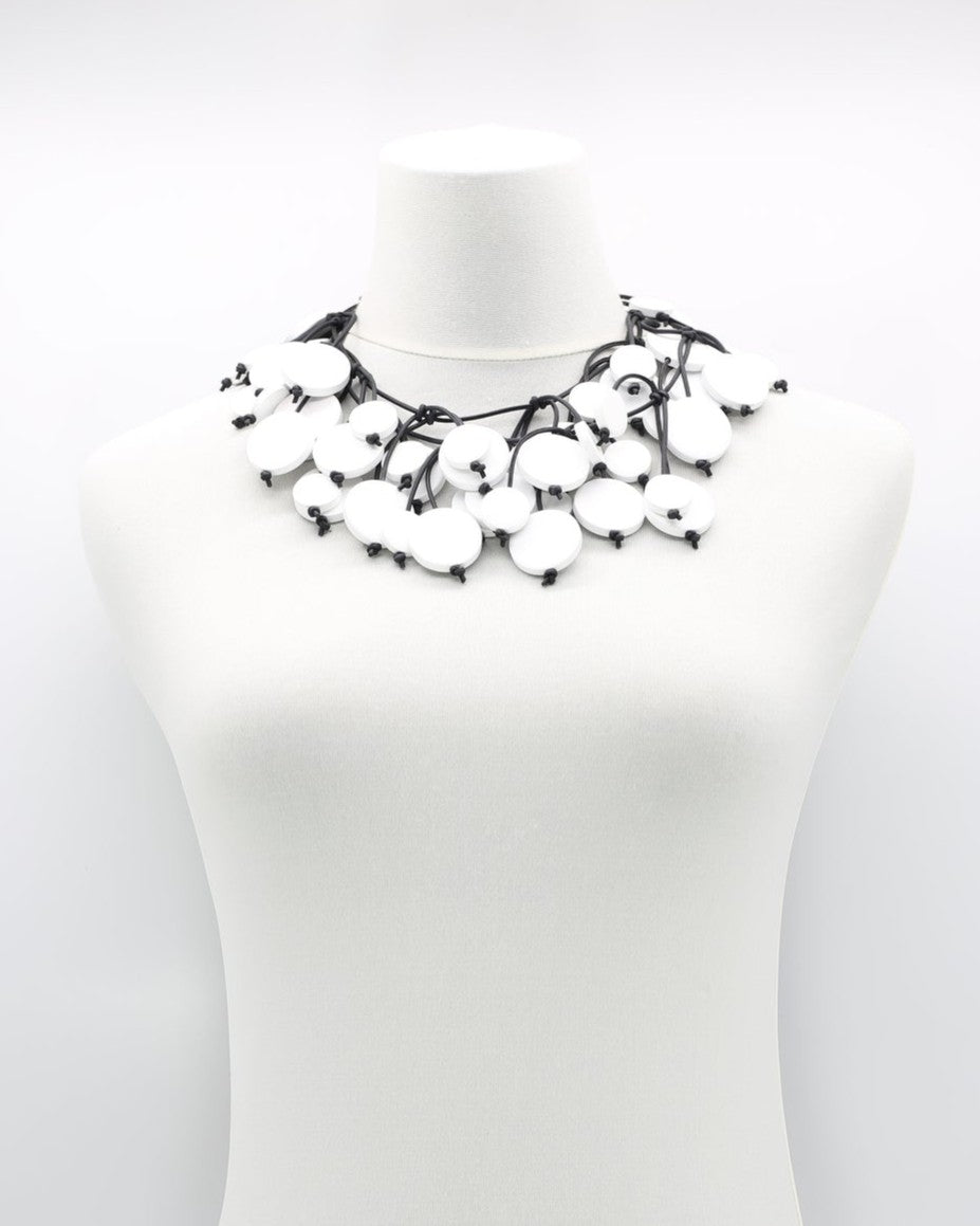 Branches Coin Necklace, White