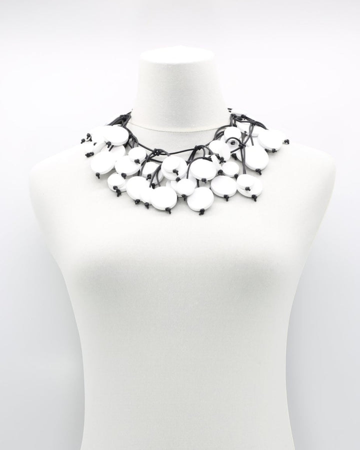 Branches Coin Necklace, White