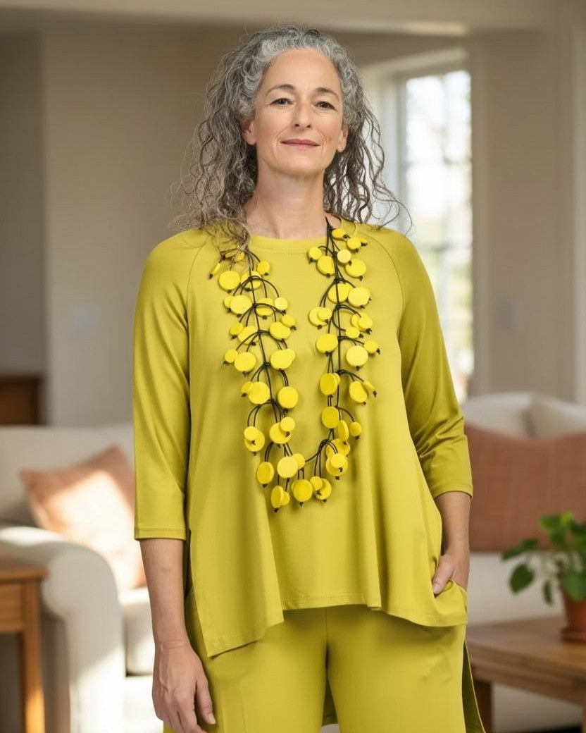 Branches Coin Necklace, Yellow