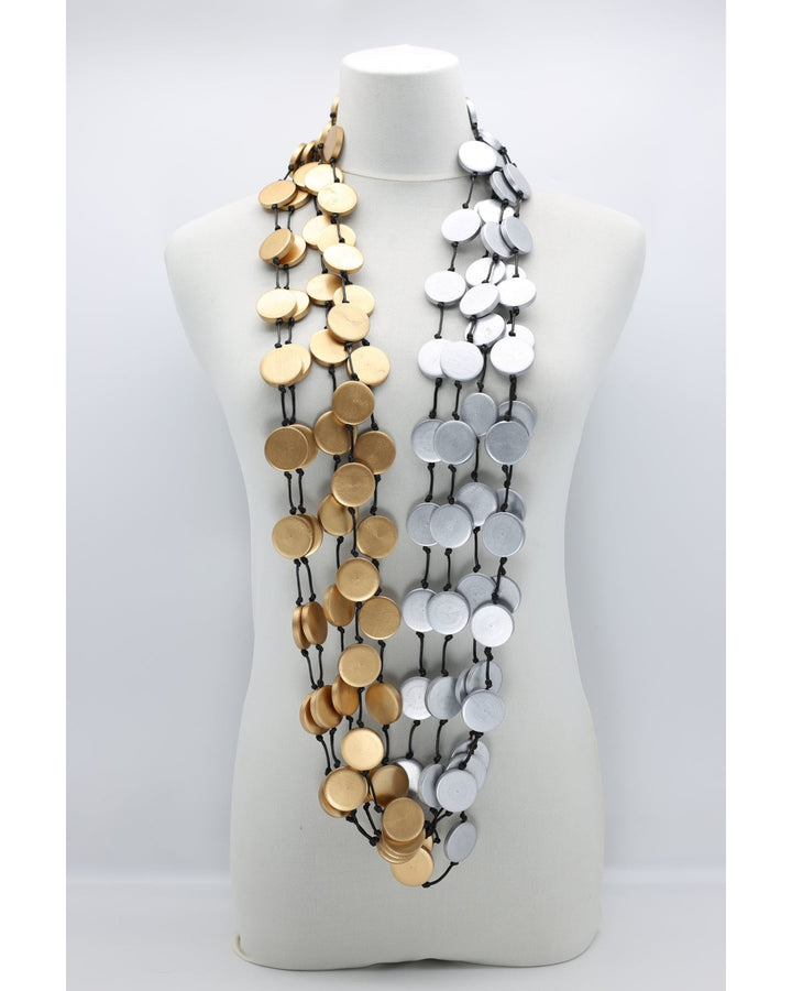 Duo Coin Necklace, Gold/Silver