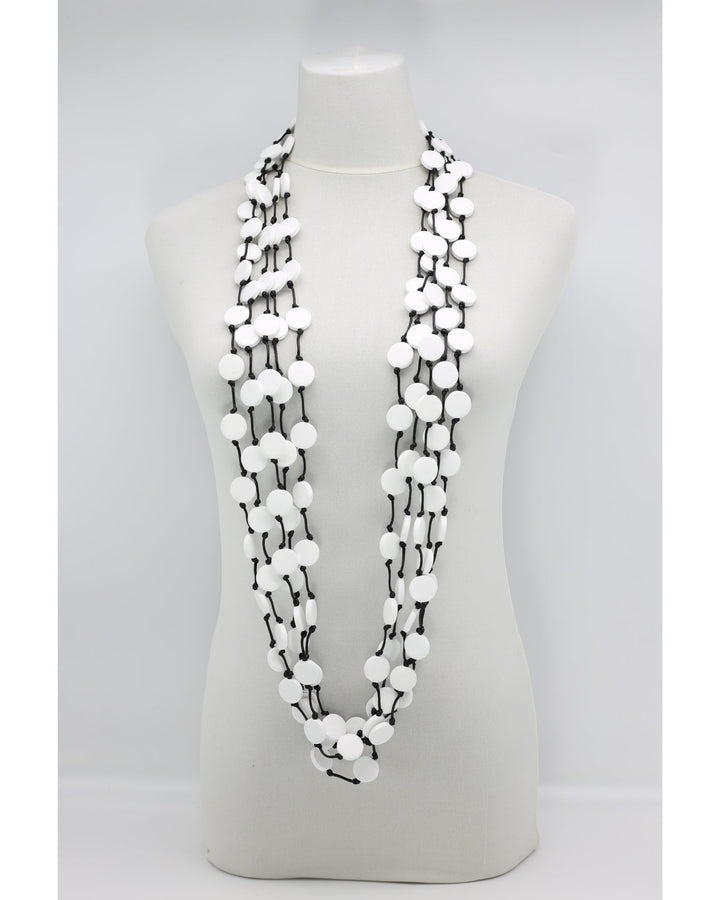 Coin Strands Necklace, White