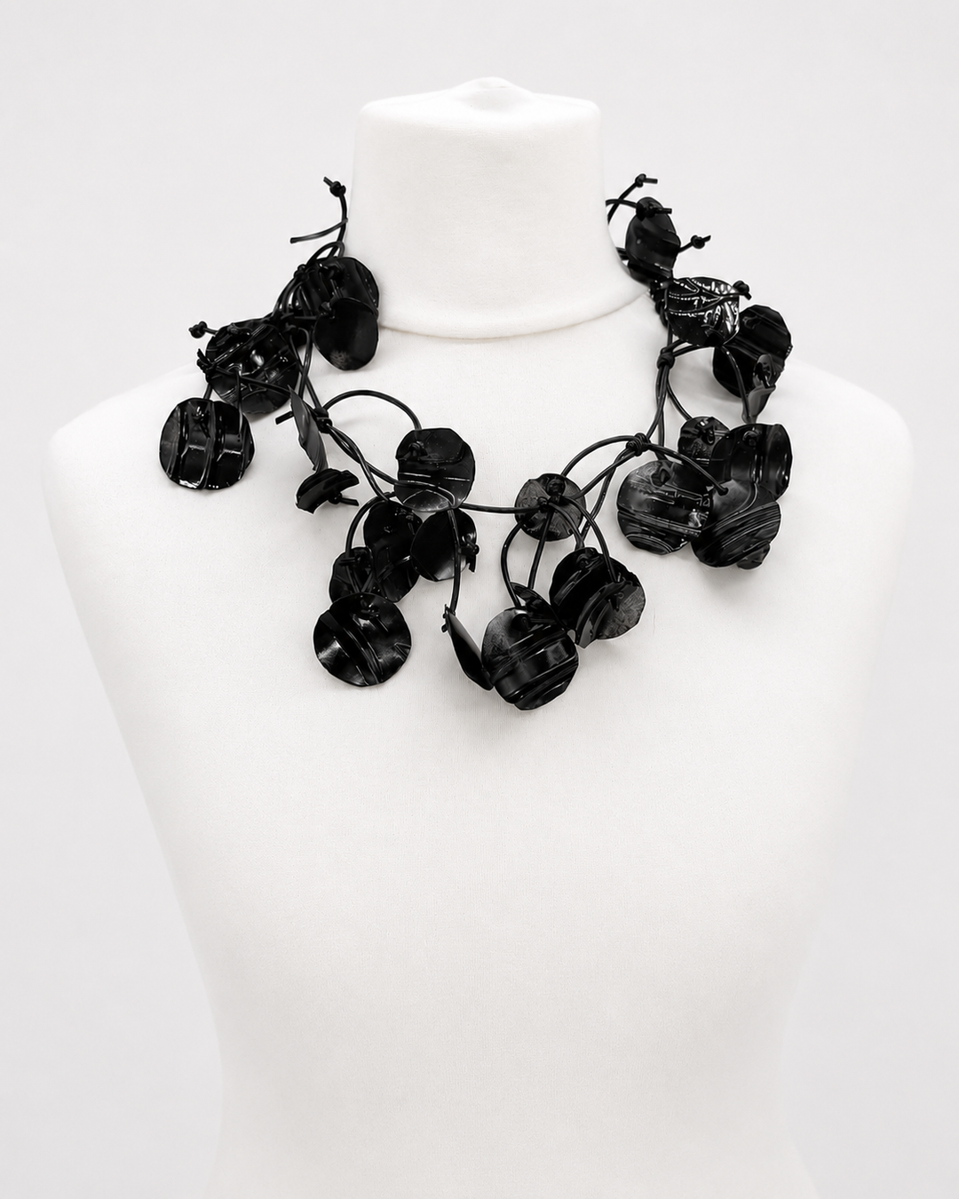 Water Lily Leaf Necklace, Black