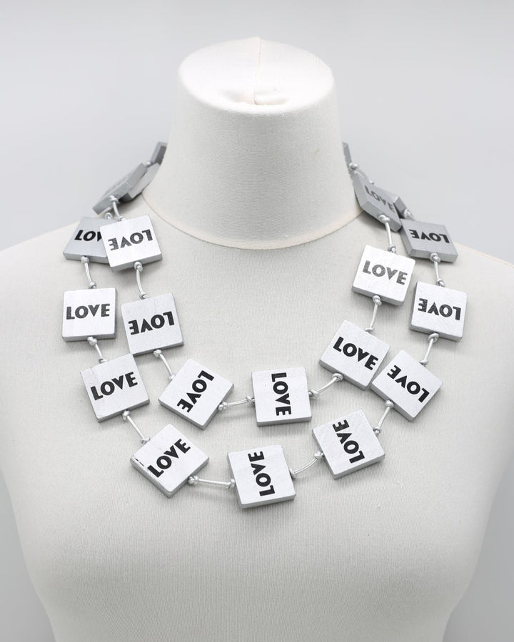 Love Squares Necklace, Silver