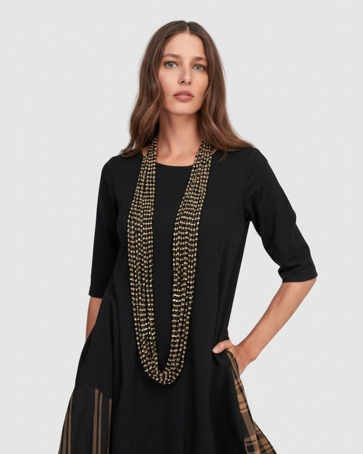 Next Pashmina Necklace, Black/Gold