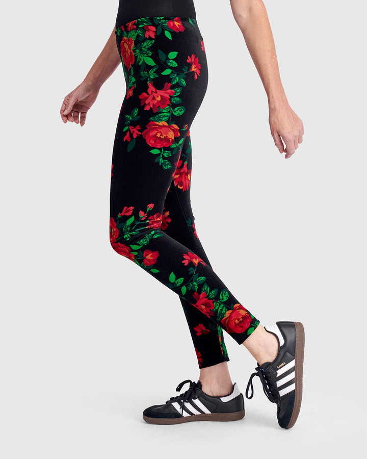Starlet Velvet Leggings, Roses