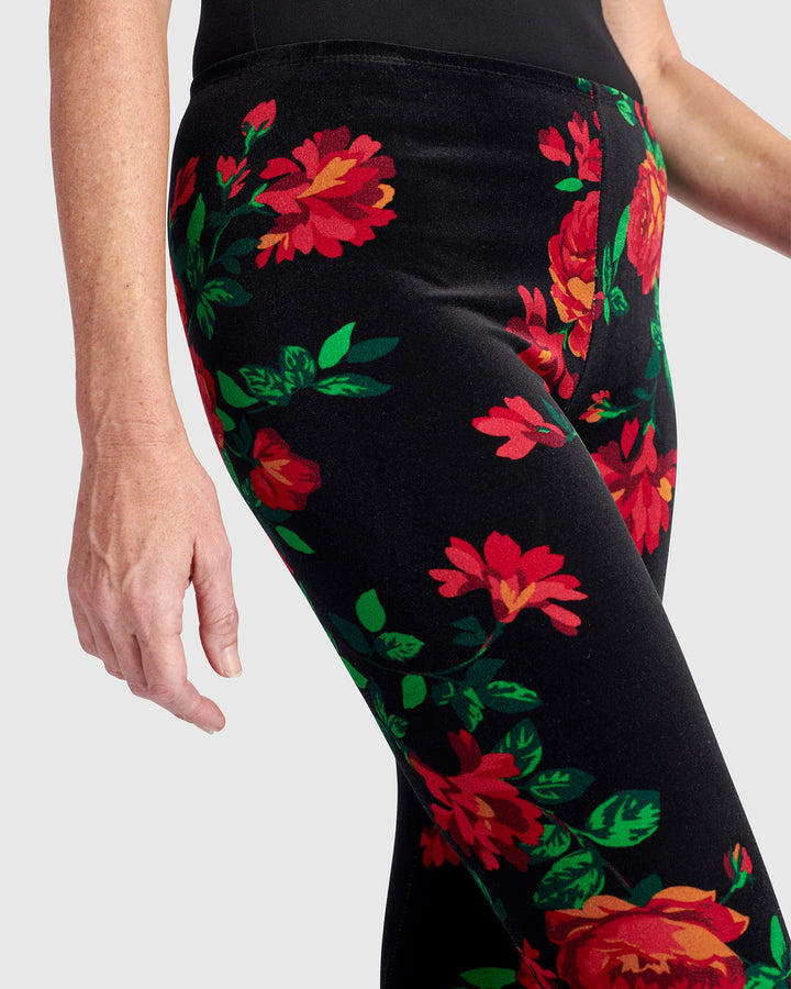 Starlet Velvet Leggings, Roses