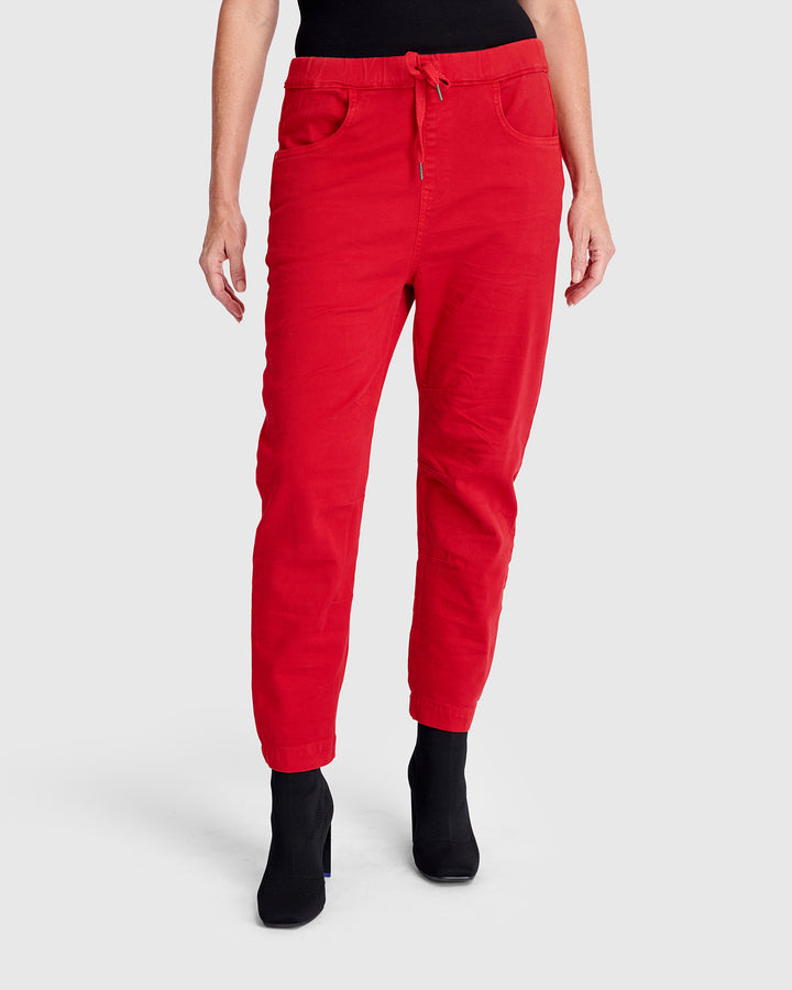 Weekend Boyfriend Jogger Jeans, Red