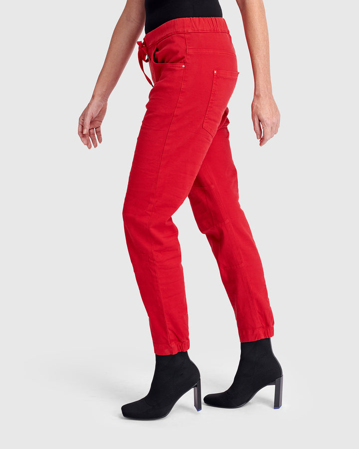 Weekend Boyfriend Jogger Jeans, Red