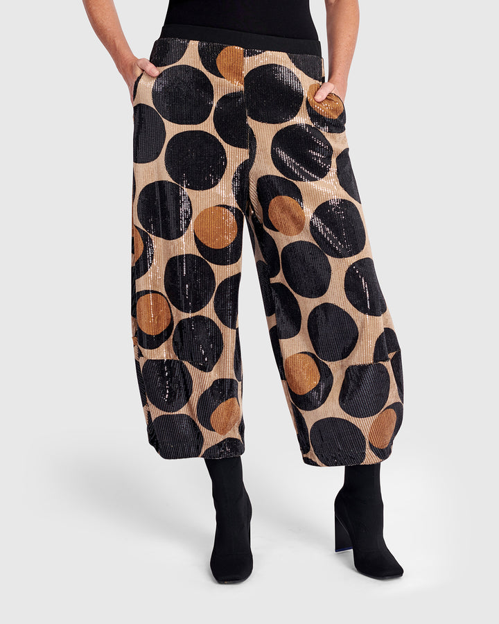 Shimmy Sequin Lantern Pants, Eclipse