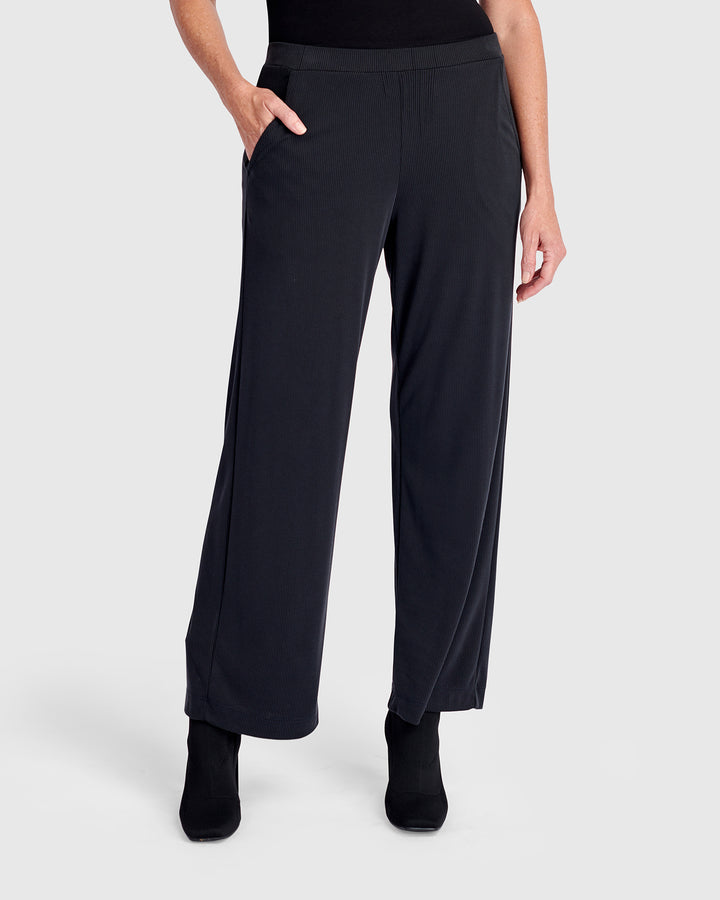 Essential Cupro Relaxed Pants, Black