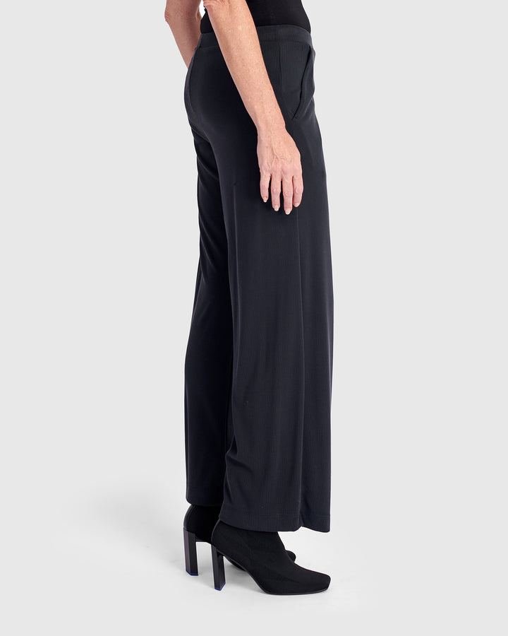 Essential Cupro Relaxed Pants, Black