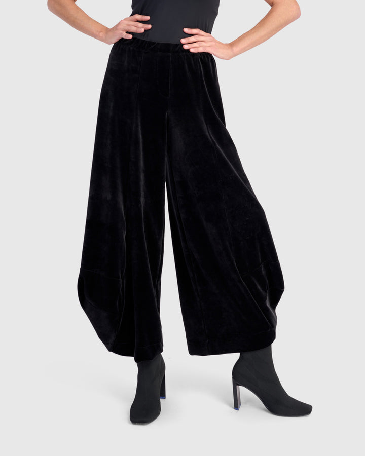 Everyday Velvet Punto Pants, Black