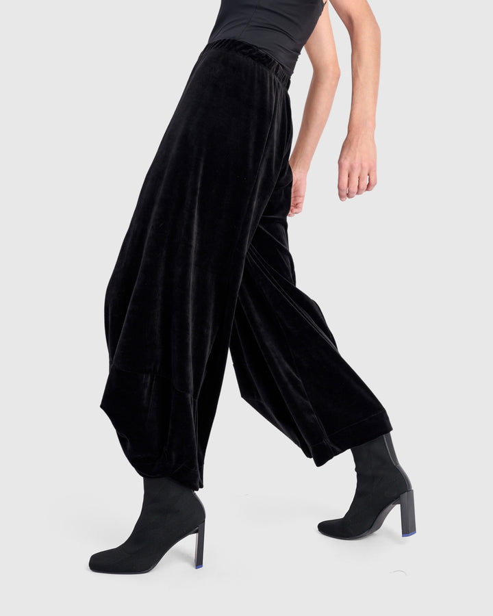 Everyday Velvet Punto Pants, Black