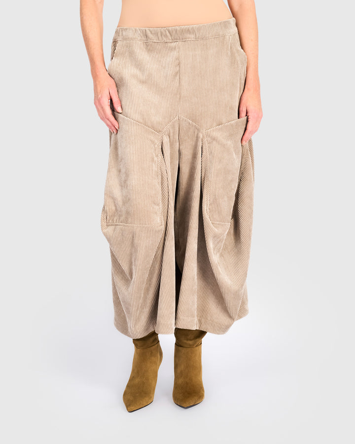 Cord Harem Pockets Pants, Sand