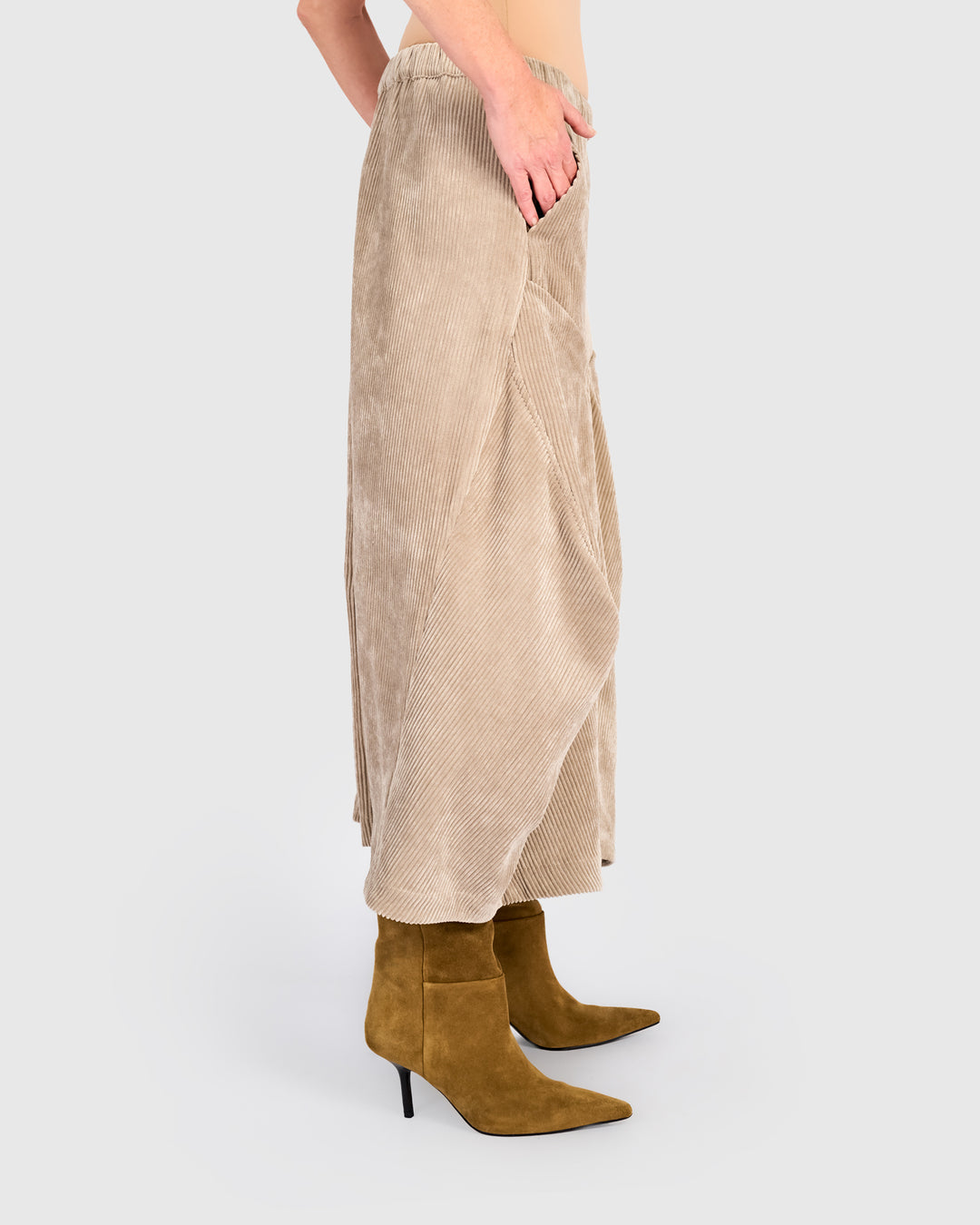 Cord Harem Pockets Pants, Sand