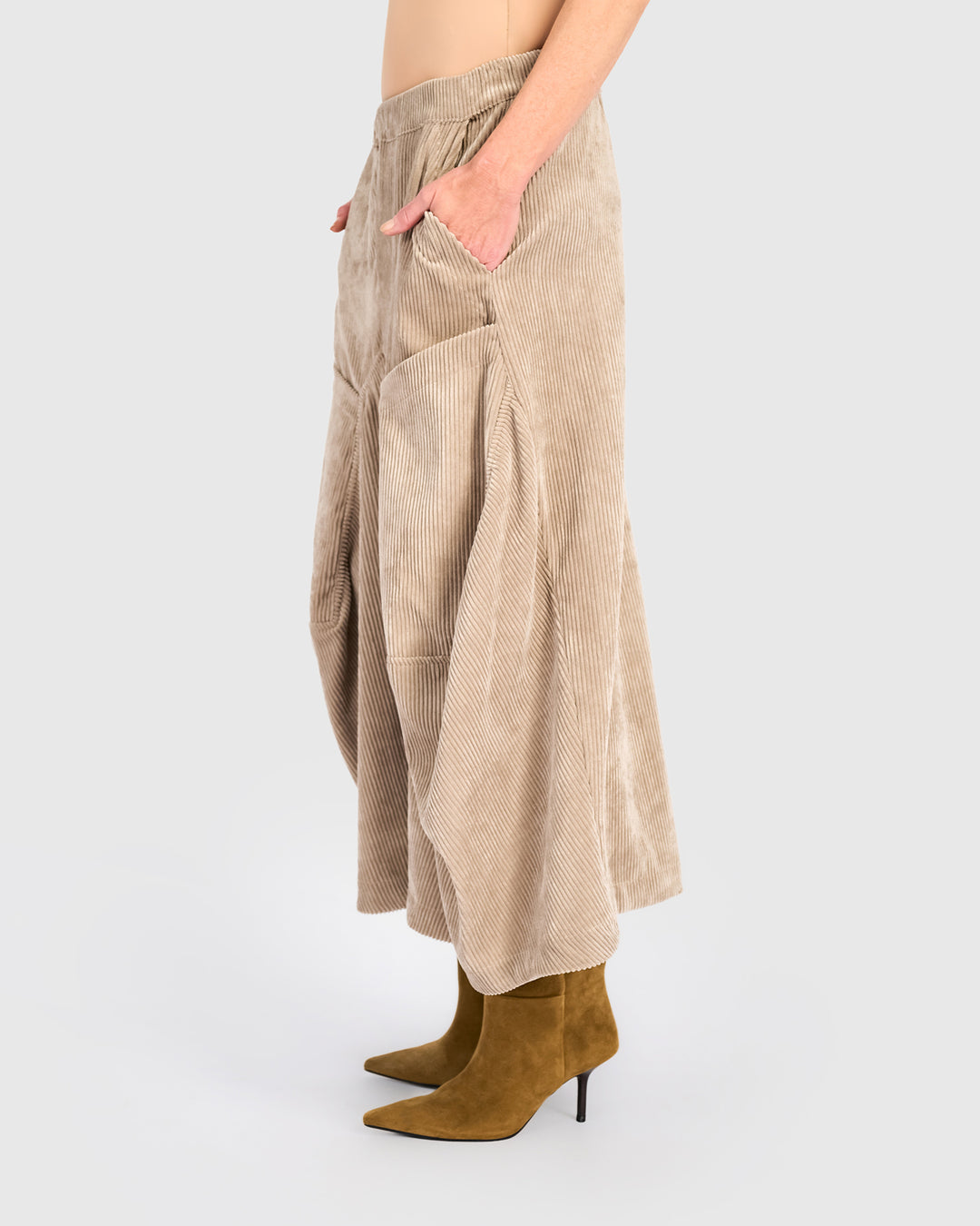 Cord Harem Pockets Pants, Sand