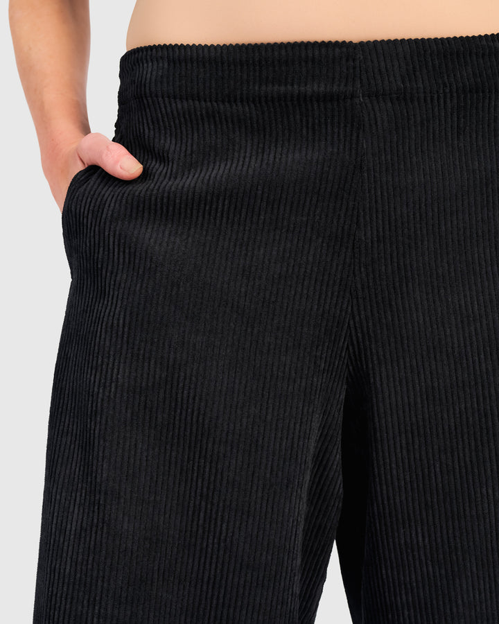 Cord Easy Lantern Pants, Black