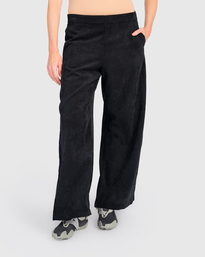 Cord Easy Lantern Pants, Black
