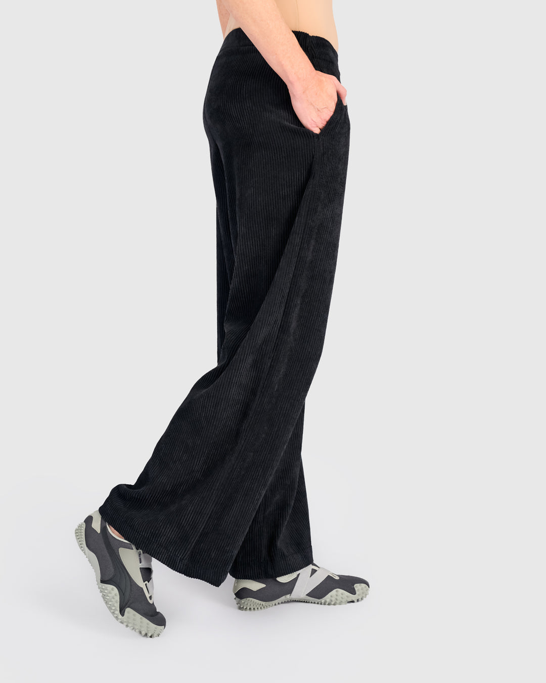 Cord Easy Lantern Pants, Black