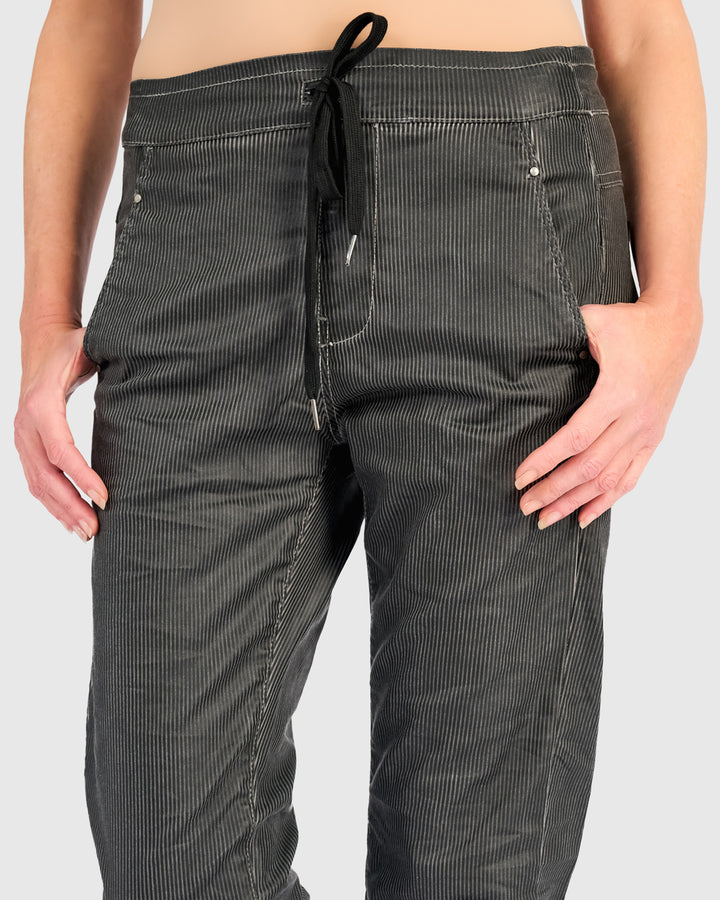 Pinstripe Iconic Stretch Jeans, Carbon