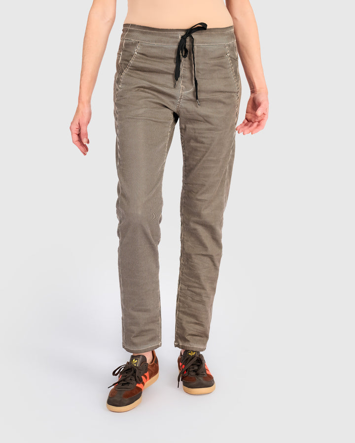Pinstripe Iconic Stretch Jeans, Light Khaki