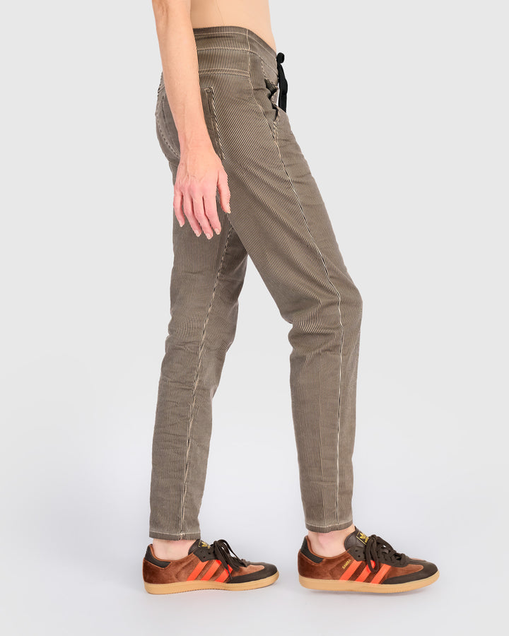 Pinstripe Iconic Stretch Jeans, Light Khaki